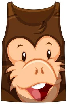 Tank top with face of monkey pattern Stock Illustration