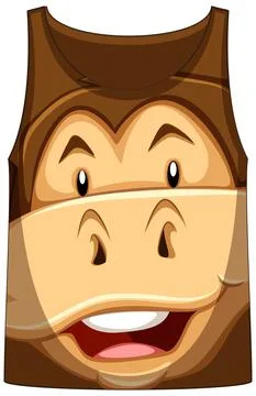 Tank top with face of monkey pattern Illustrazione stock