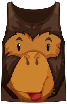 Tank top with face of monkey pattern Stock Illustration