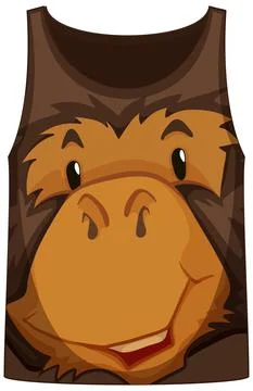 Tank top with face of monkey pattern Stock Illustration