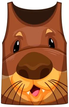 Tank top with face of otter pattern Stock Illustration