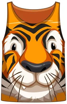 Tank top with face of tiger pattern Illustrazione stock