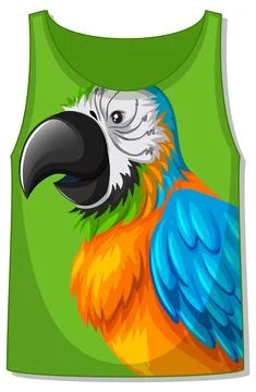 Tank top with parrot bird pattern Illustrazione stock