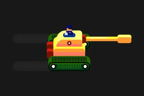 Tank toy - flat design Stock Illustration
