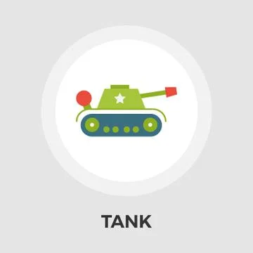 Tank toy vector flat icon Stock Illustration