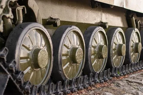 Tank tracks close-up Foto stock