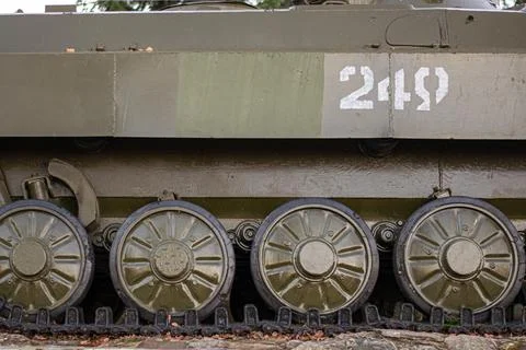 Tank tracks close-up Stock Photos