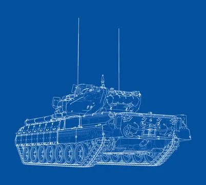 Tank. Vector rendering of 3d Illustrazione stock