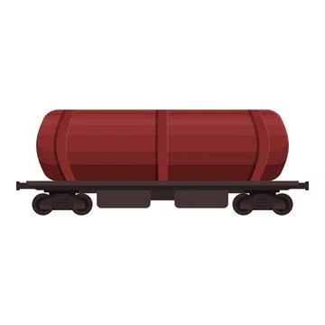 Tank wagon icon cartoon vector. Train cargo Stock Illustration