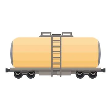 Tank wagon icon cartoon vector. Cargo train Stock Illustration