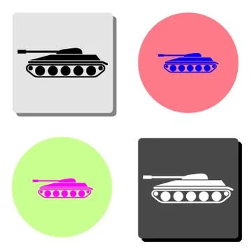 Tank war army. flat vector icon Stock Illustration