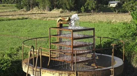 Tank water filter system in countryside. Stock Footage 68264053