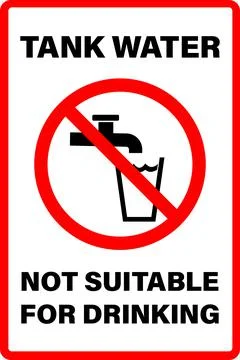 Tank water not suitable for drinking sign. Stock Illustration