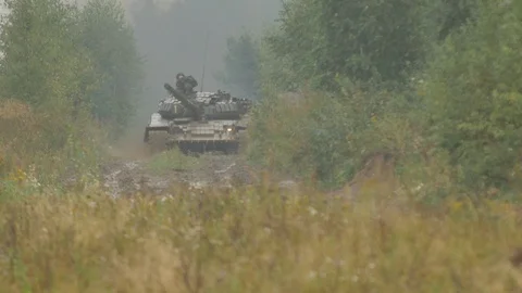 Tank Weapons in the Field Stock Footage 98146839
