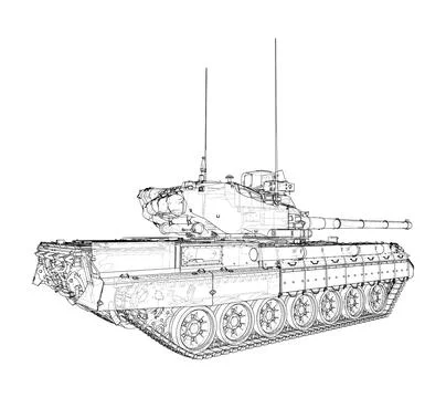 Tank on white background Stock-Illustration