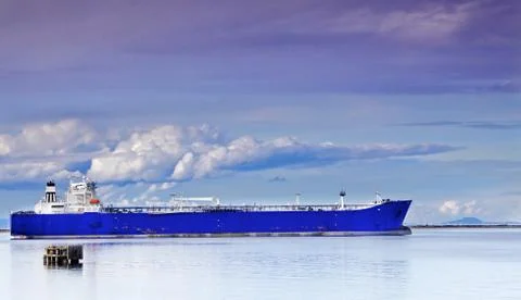 Tanker at anchor Stock Photos