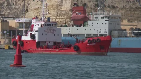 Tanker and Ferry 스톡 동영상 73768878