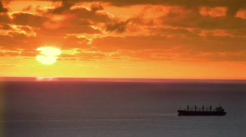Tanker at dawn Stock Footage 543264