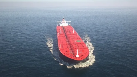 Tanker floating in the ocean Stock Footage 120283487