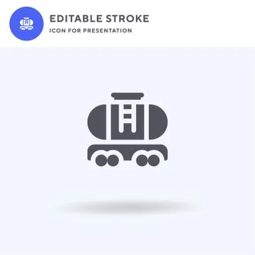 Tanker icon vector, filled flat sign, solid pictogram isolated on white, logo Illustrazione stock