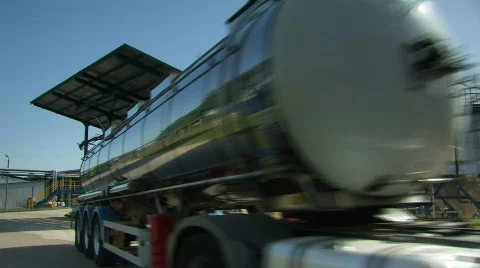 Tanker leaving refinery  Stock Footage 308096