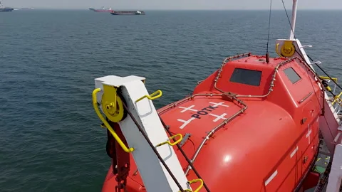 Tanker lifeboat Stock Footage 279877859
