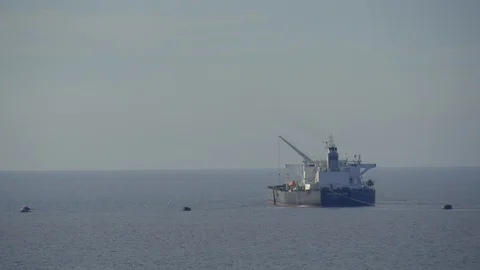 Tanker at parking waiting a que Stock Footage 101069092