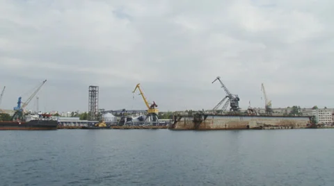 Tanker in port Stock Footage 30410588