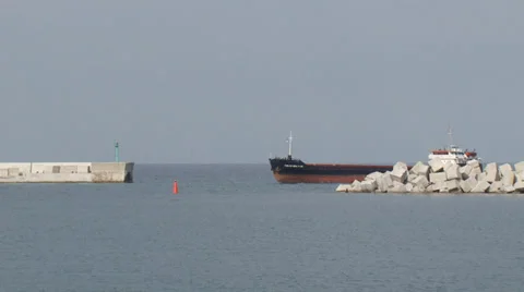 Tanker in port Stock Footage 30411434