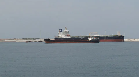 Tanker in port Stock Footage 30412605