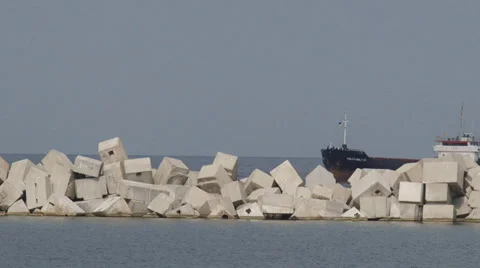 Tanker in port Stock Footage 30413076