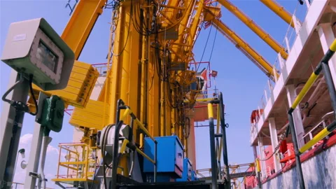 Tanker Ship and LPG Loading Crane Operation at Port Stock Footage 152952757