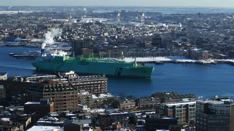 Tanker Ship Boston Stock Footage 47658184