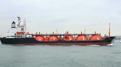 Tanker ship designed for liquefied petroleum gas transportation Stock Footage