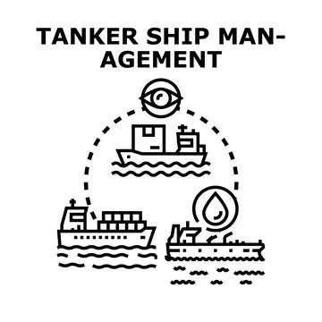 Tanker ship management concept vector illustration Stock Illustration