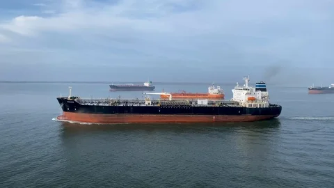 Tanker Ship Sailing Video stock 123129064