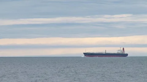Tanker Ship Under Way 1 Stock Footage 8680342
