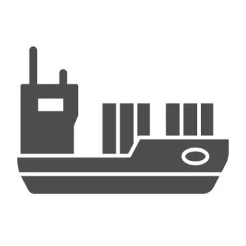 Tanker solid icon, transport symbol, cargo ship vector sign on white background 스톡 일러스트
