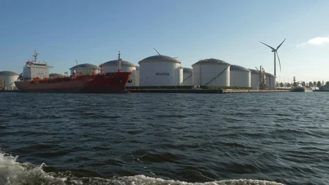 Tanker Tequila during cargo operations. Stock Footage 130064302