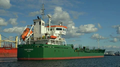 Tanker Thun Genius in 4K. Stock Footage 130724981