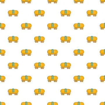 Tanker trailer on train pattern, cartoon style Illustrazione stock