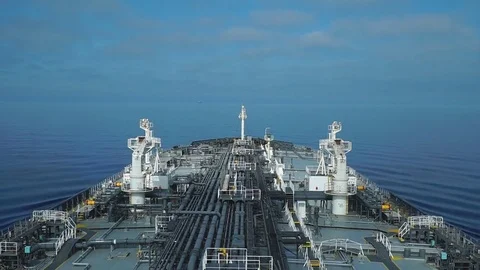 Tanker vessel is moving through calm sea. Stock Footage 77364645