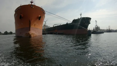 Tankers on the jetty Stock Footage 91833179