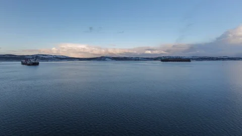 Tankers, waves and clouds Stock Footage 104377551