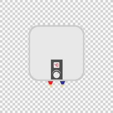Tankless wall mounted electric water heater with touch screen panel Stock Illustration