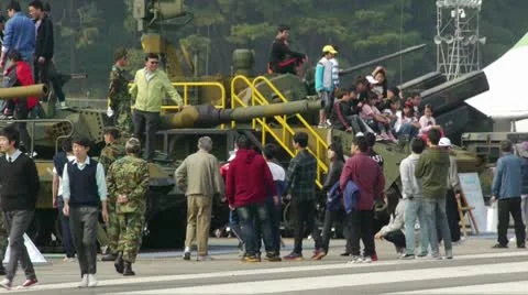Tanks display / Army show Stock Footage 8928200