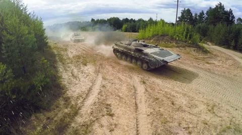 Tanks in a field Stock Footage 62633917