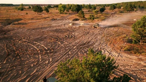 Tanks on the field Video stock 99205306