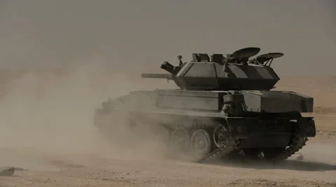 Tanks fired live ammunition. Stock Footage 59508703