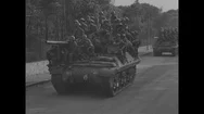 Tanks Firing At Roadblock - 1944 Stock Footage